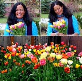 Photo of Denise and her tulips